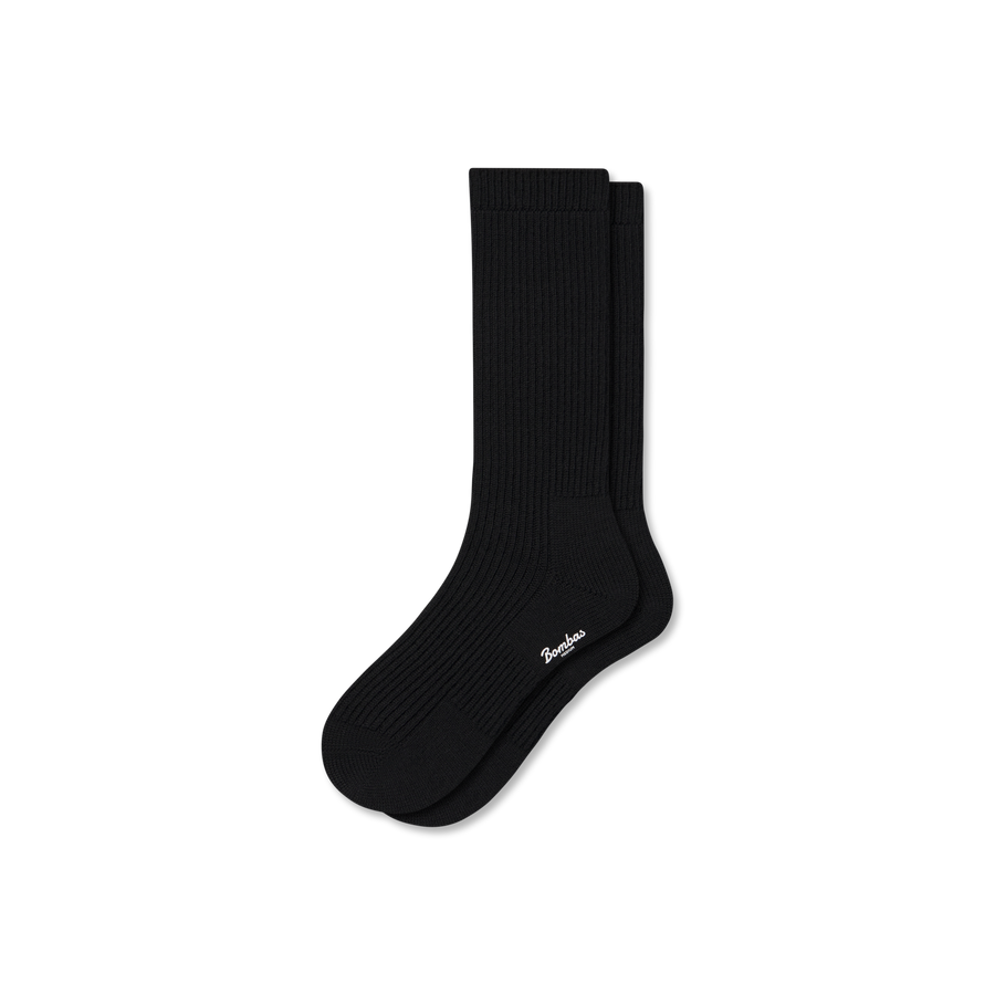 Women's Merino Cashmere Blend Fine Rib Calf Socks - Daily Studio Move