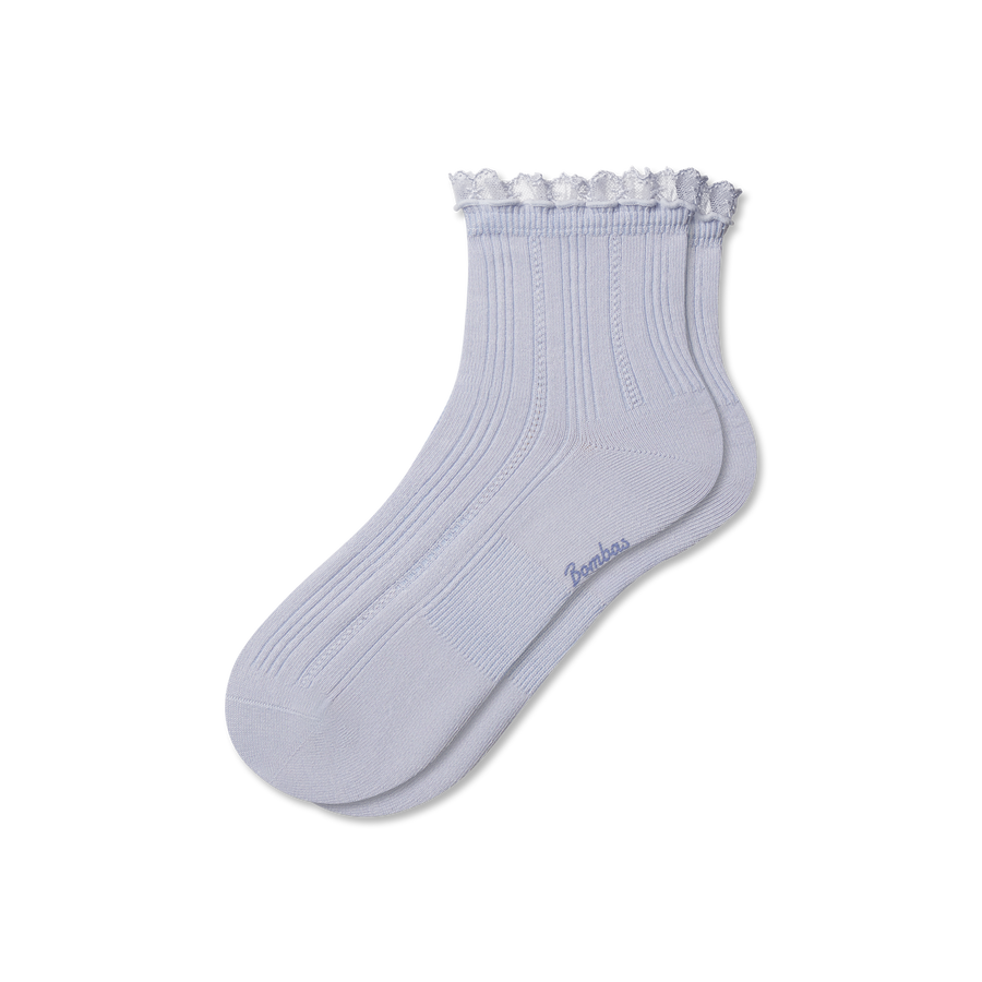 Women's Ruffle Lace Quarter Socks - Smooth Cushion