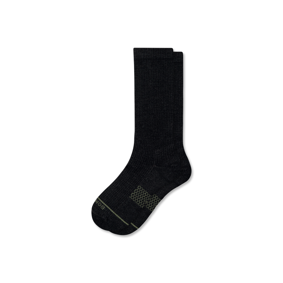 Men's Merino Wool Blend Modern Rib Calf Socks - Smooth Travel Pair