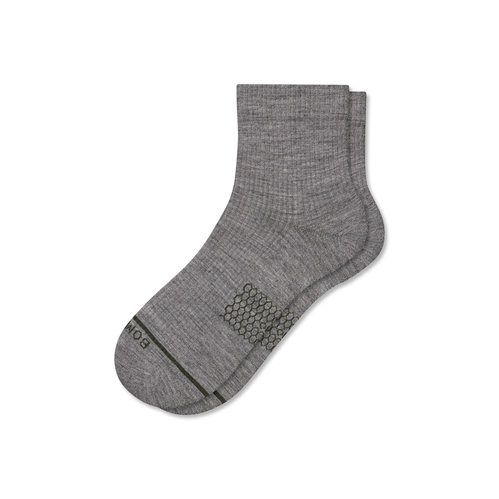 Merino Modern Rib Quarter Socks - grey shadow L [10117]