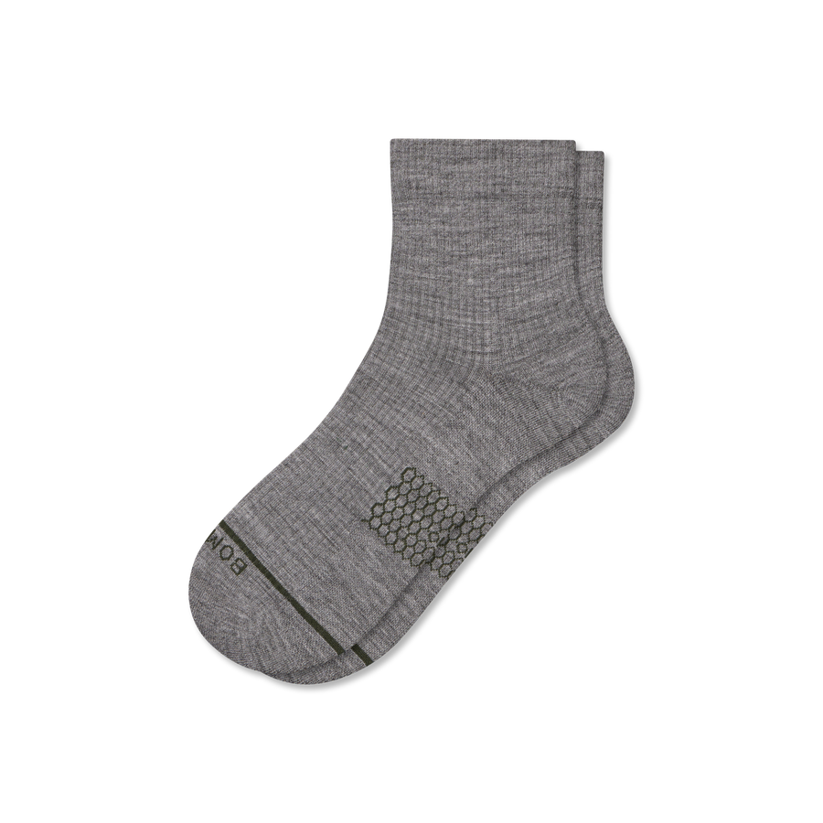 Men's Merino Wool Blend Modern Rib Quarter Socks - Steady Office Wear