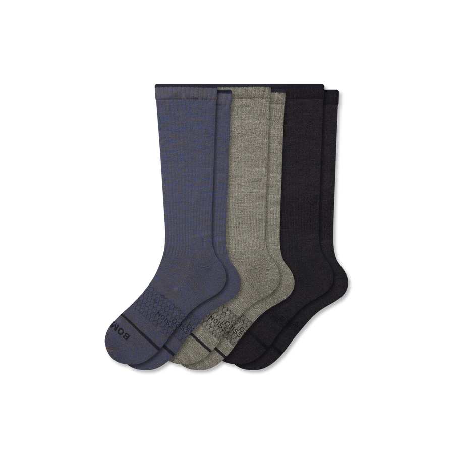 Women's Merino Wool Blend Everyday Compression Knee High Sock 3-Pack (15-20mmHg) - Trail Daily Move