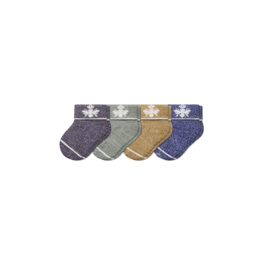Baby Merino Wool Blend Calf Sock 4-Pack (0-6 Months) - Smooth Rotation