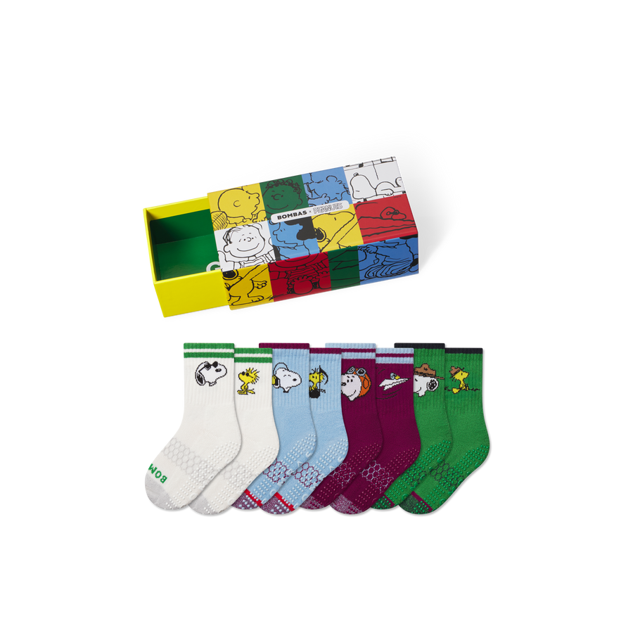Peanuts x Bombas: Junior Gripper Calf Sock 4-Pack Gift Box - Outdoor Weekend Carry