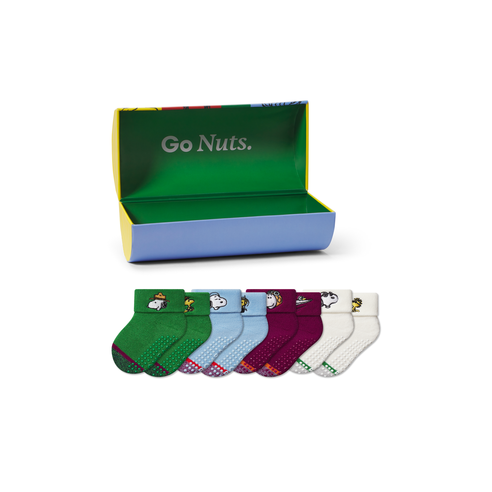 Peanuts x Bombas: Baby Gripper Calf Sock 4-Pack Gift Box (6-12 Months) - peanuts mix L [10301]