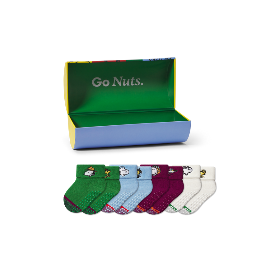 Peanuts x Bombas: Baby Gripper Calf Sock 4-Pack Gift Box (6-12 Months) - Ready Closet Stash