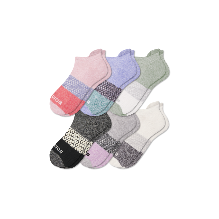 Women's Tri-Block Ankle Sock 6-Pack - Cozy Run Wear