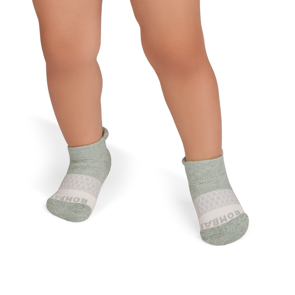Toddler Gripper Ankle Socks - sage stone harbor grey TO1 [10318]