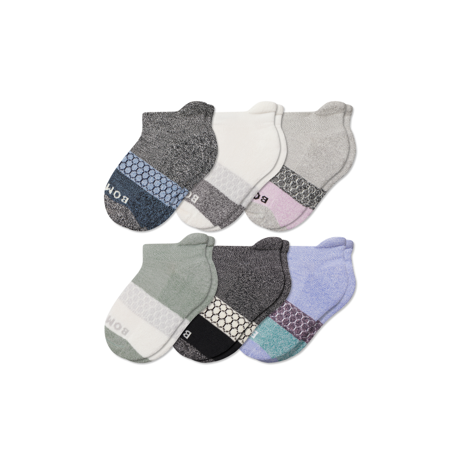 Junior Tri-Block Ankle Sock 6-Pack - Run Studio Step
