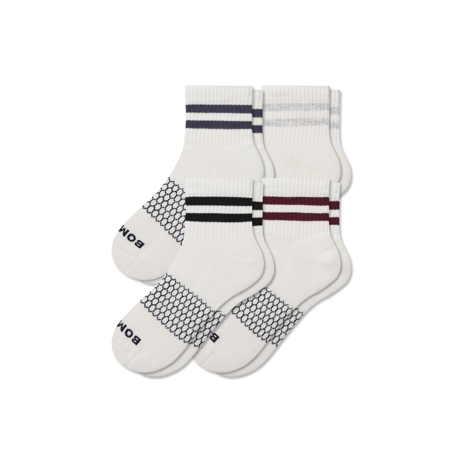 Men's Vintage Stripes Quarter Sock 4-Pack - Studio Run Comfort