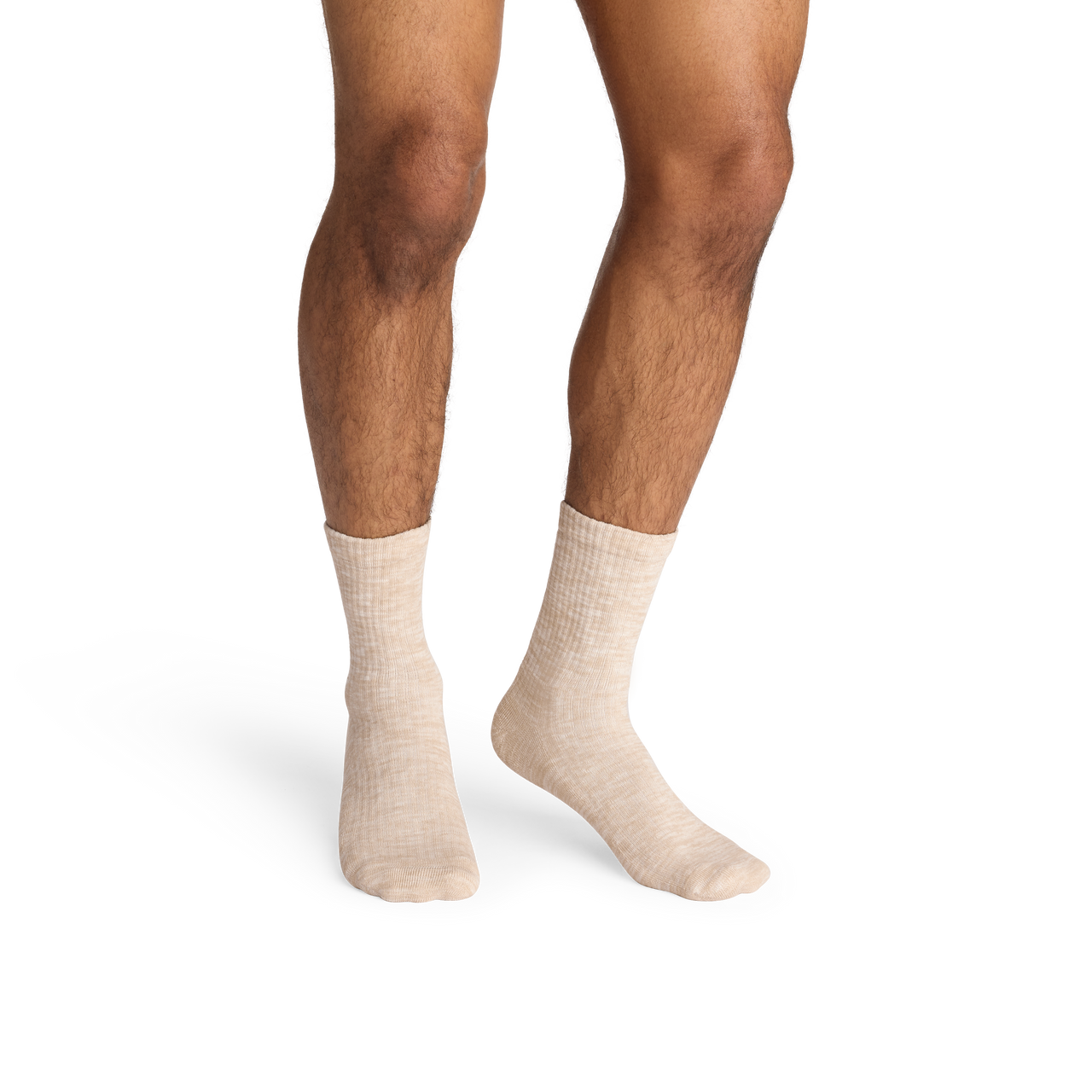 Summer Slub Half Calf Socks - fawn whisper MO1 [10392]