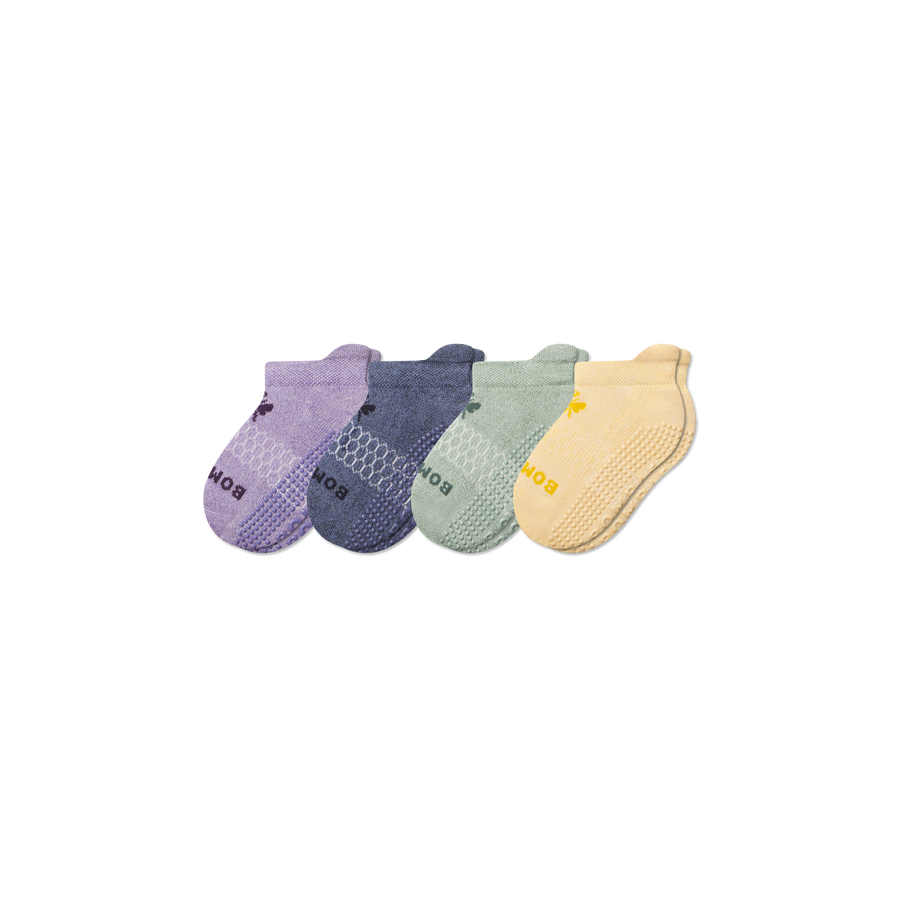 Junior Marl Gripper Ankle Sock 4-Pack - Soft Ankle Comfort