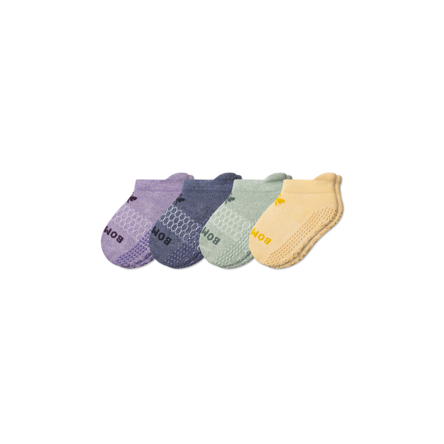 Toddler Marl Gripper Ankle Sock 4-Pack - Everyday Crew Comfort