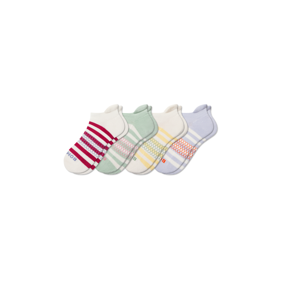Youth Stripes Ankle Sock 4-Pack - Daily School Cushion