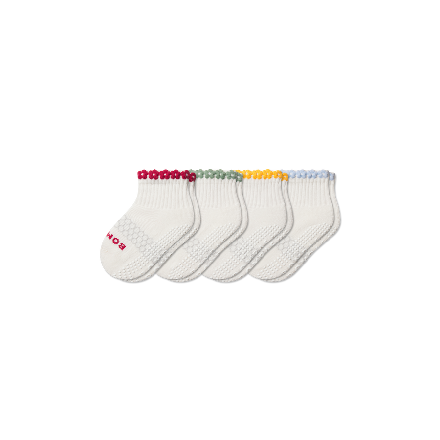 Toddler Daisy Chain Gripper Calf Sock 4-Pack - Easy Hike Rotation