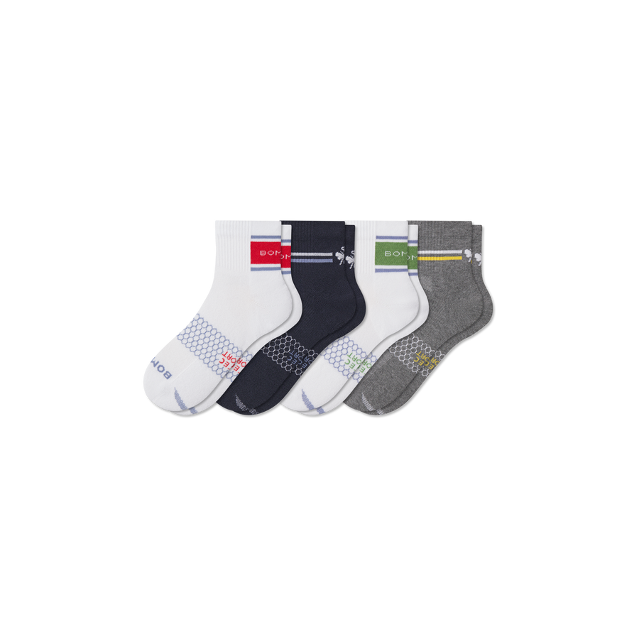 Men's All Sport Quarter Sock 4-Pack - Steady Studio Cushion