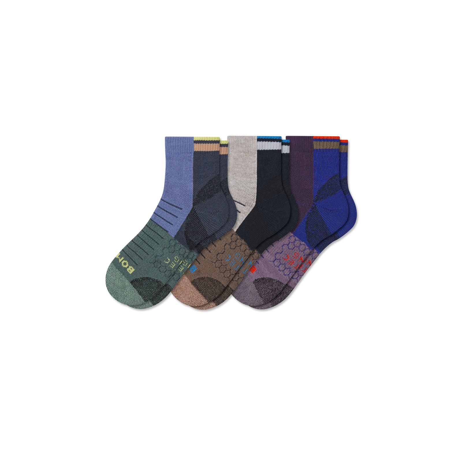 Hiking Quarter Sock 3-Pack - botanic blue mix L [10588]