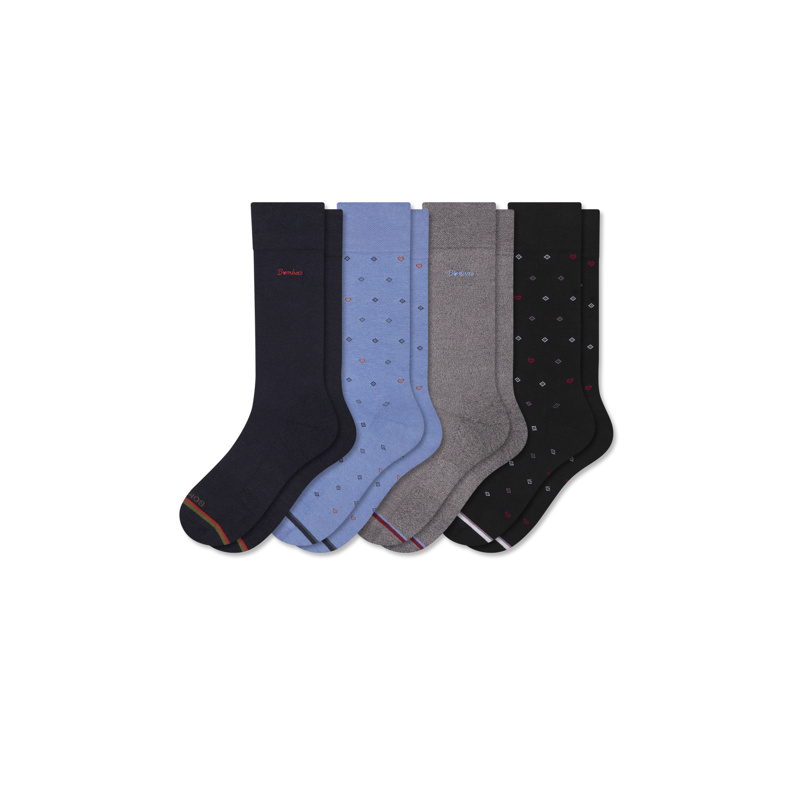 Dress Calf Socks - Heart Logo Mix L [10597]
