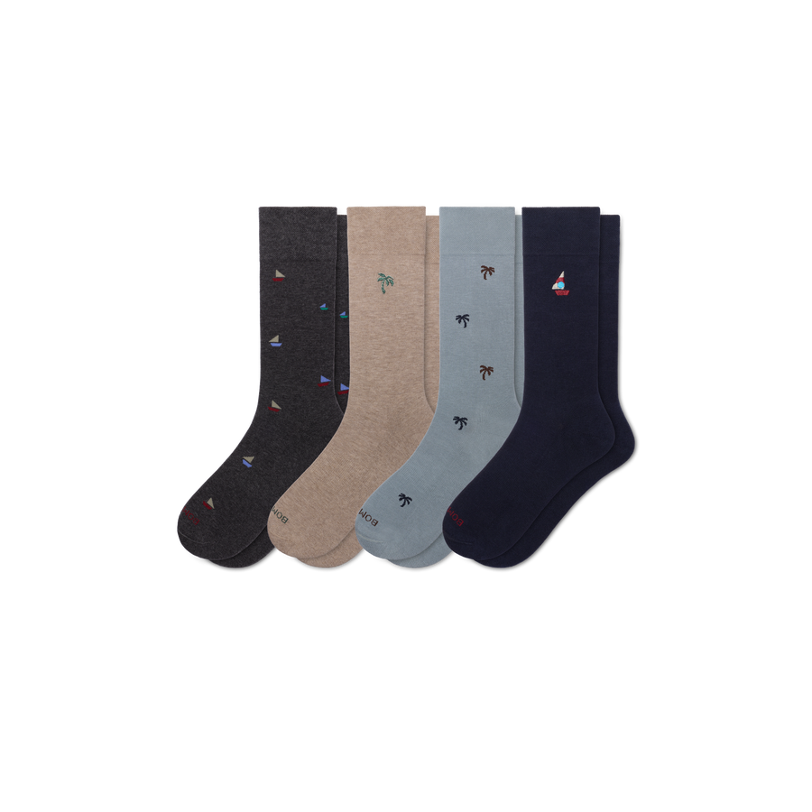 Men's Dress Calf Sock 4-Pack - Cushion Low Cut Rotation