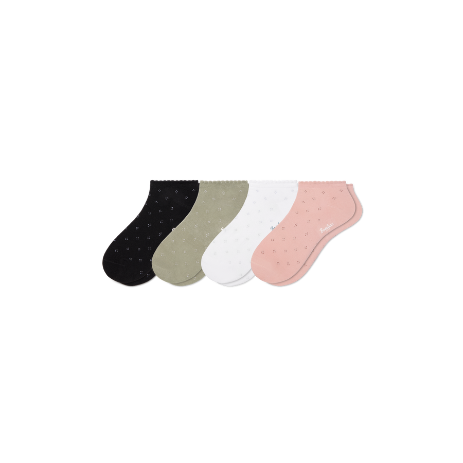 Women’s Scallop Lightweight Ankle Sock 4-Pack - Trail Shift Wear