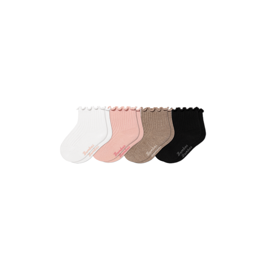 Baby Ruffle Rib Calf Sock 4-Pack (0-6 Months) - Cushion Studio Pair
