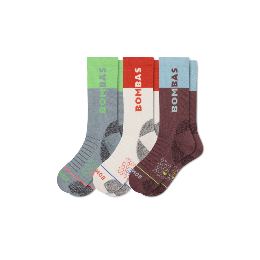 Men's Merino Wool Blend Hiking Calf Sock 3-Pack - Soft Studio Pair