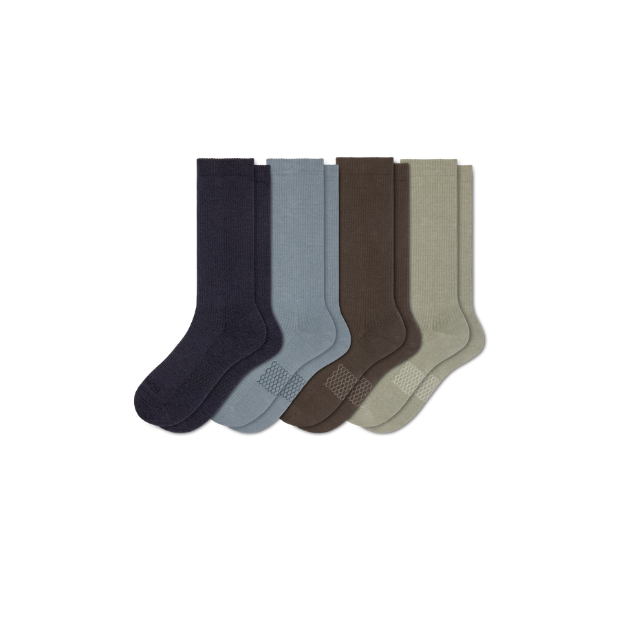 Men's Modern Rib Calf Sock 4-Pack - Light Crew Wear