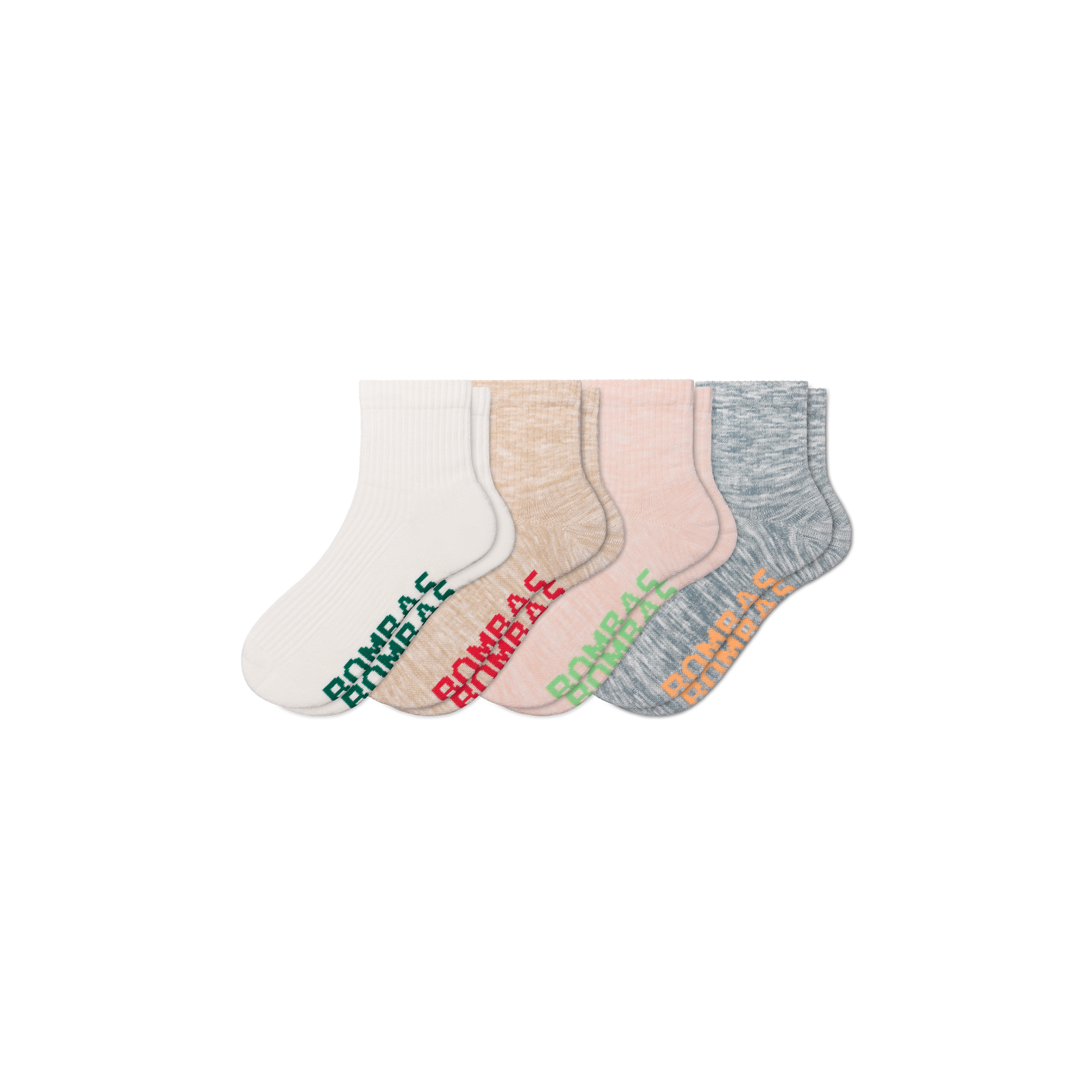 Summer Slub Quarter Socks - Pink Fawn Mix L [11240]