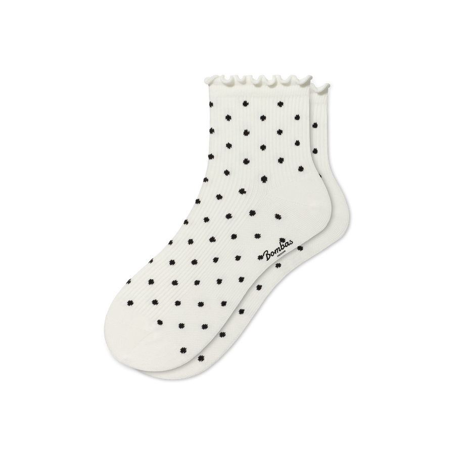 Women's Ruffle Rib Quarter Socks - Outdoor Ankle Move