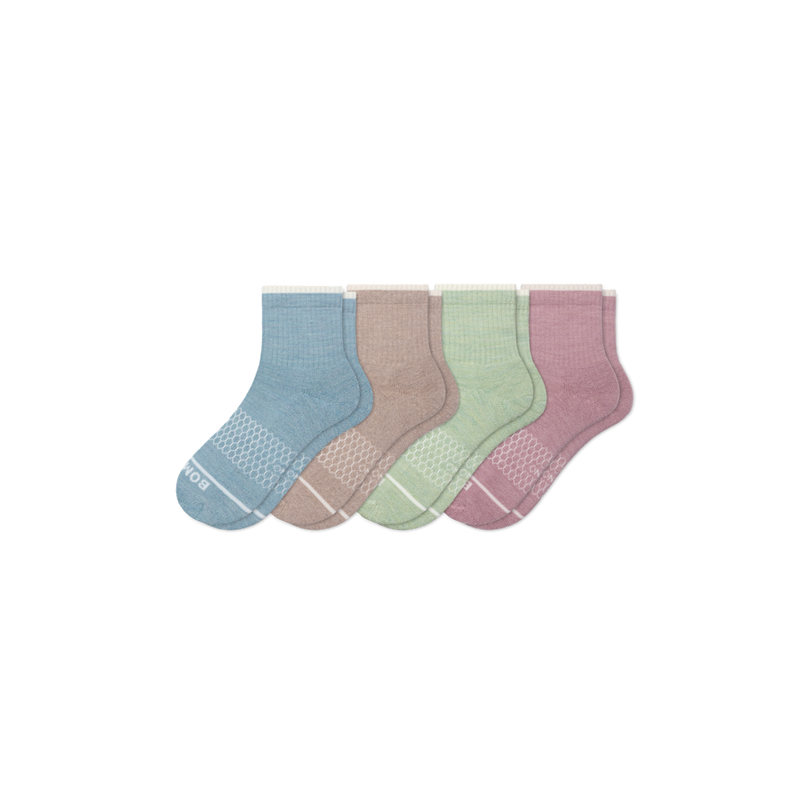 Women's Merino Wool Blend Quarter Sock 4-Pack - Outdoor No Show Comfort