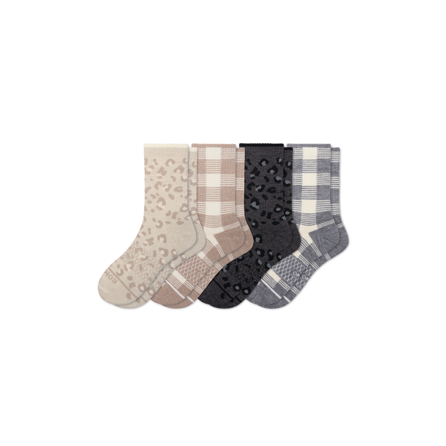 Women's Merino Wool Blend Half Calf Sock 4-Pack - Trail Weekend Move