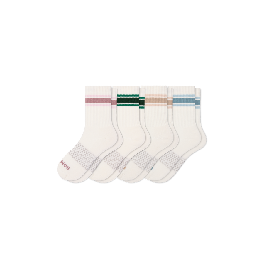 Women's Vintage Stripes Half Calf Sock 4-Pack - Trail Low Cut Pair