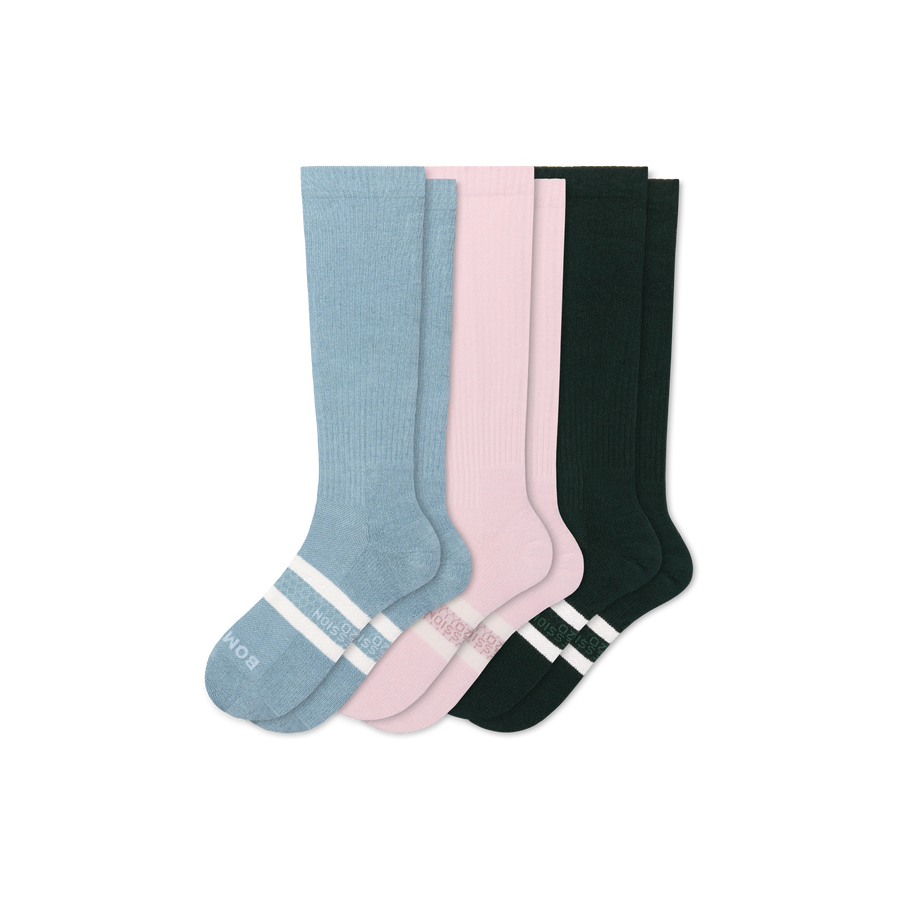 Women's Everyday Compression Knee High Sock 3-Pack (15-20mmHg) - Sport Stride Control