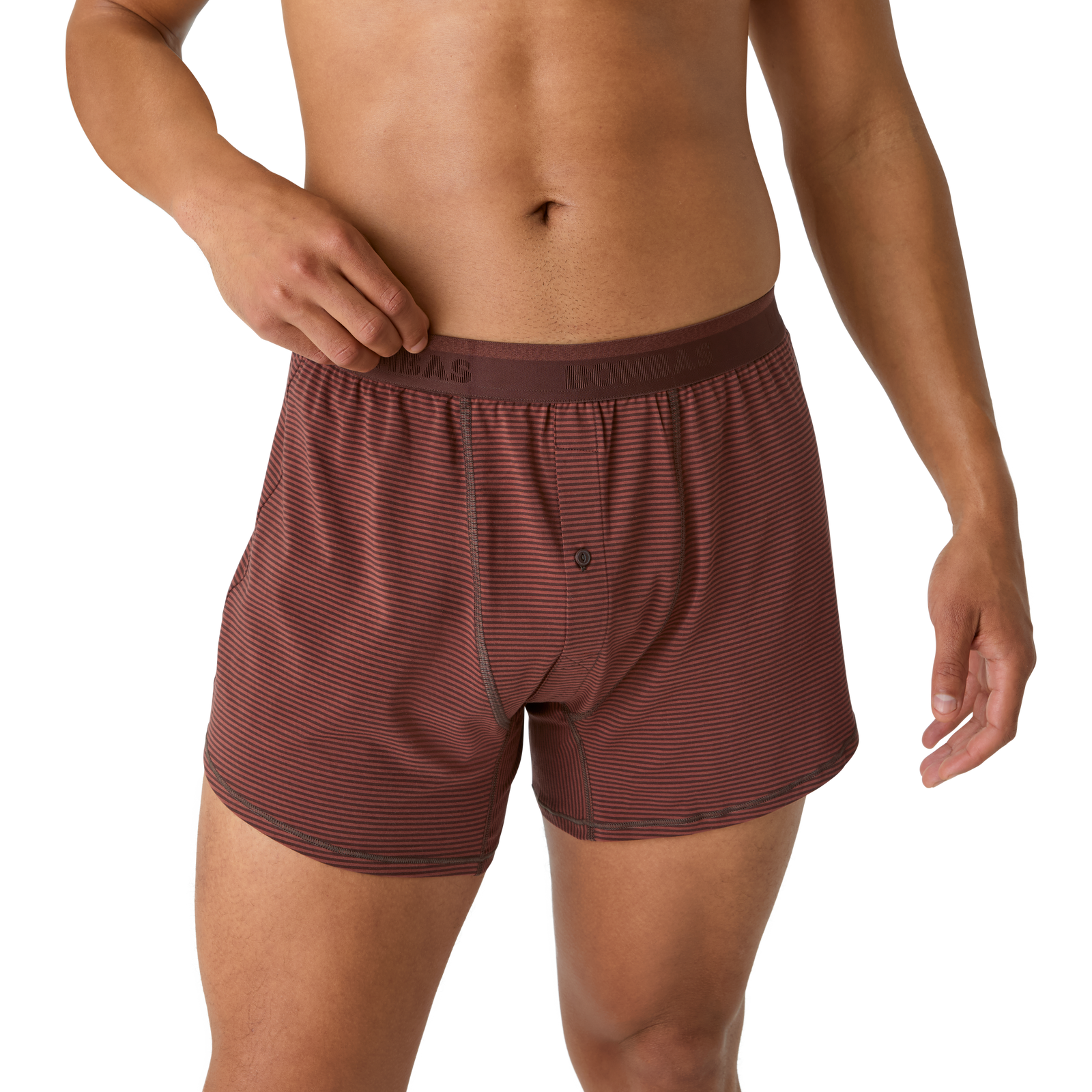Cotton Modal Blend Boxer - Dark Cocoa Dark Cedar Micro Stripe MO1 [4230]
