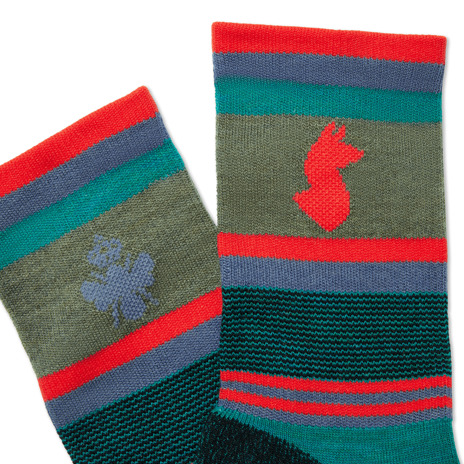 Cotopaxi x Bombas Merino Wool Hiking Calf Socks - Multi (Green) Detail [4405]