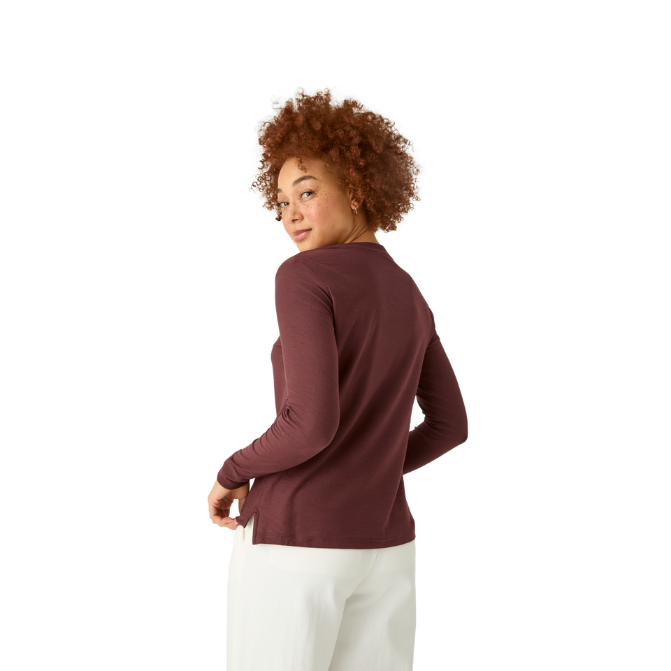 Air Slub Long Sleeve T-Shirt - Dark Cocoa WO3 [6822]