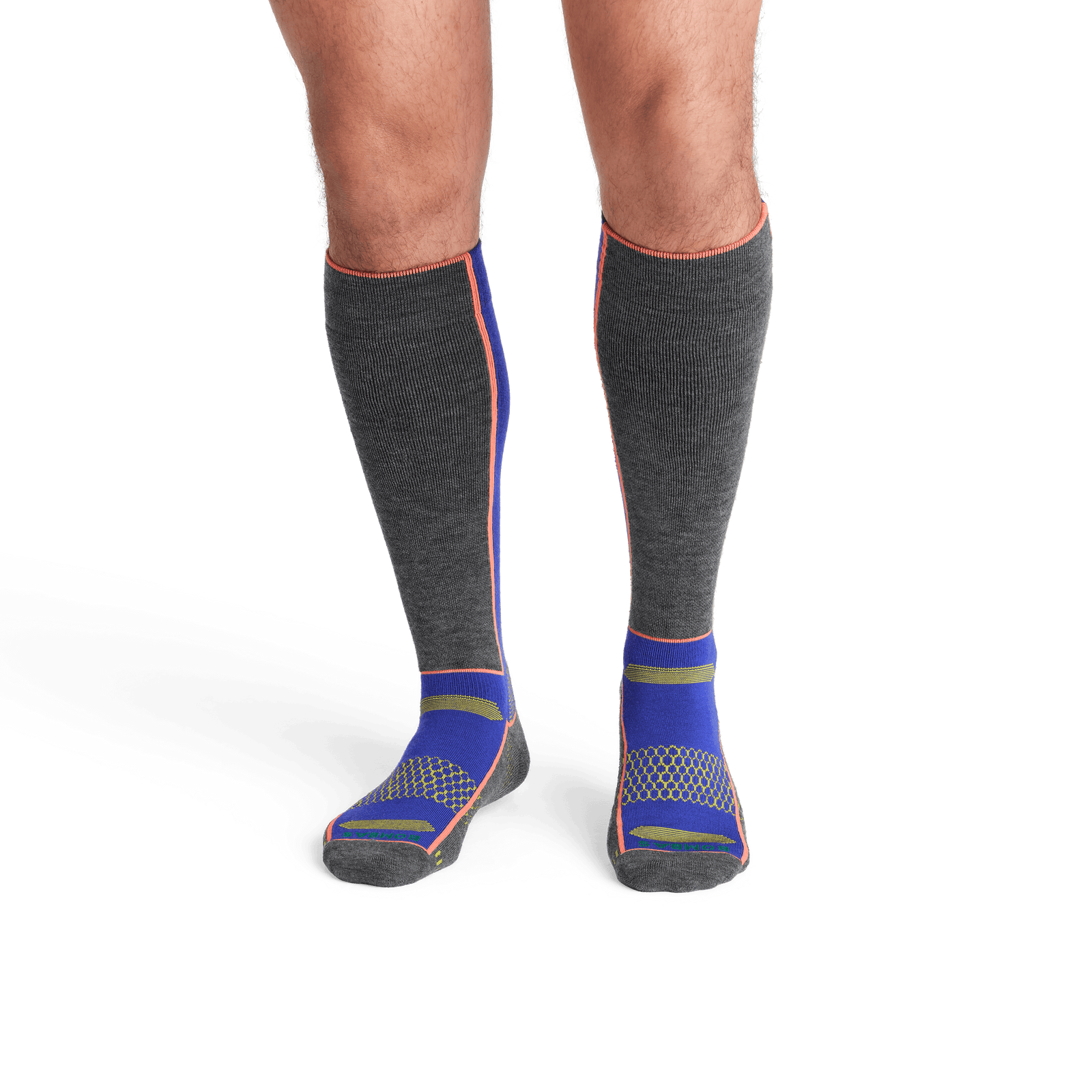 Merino Wool Blend Mid-Cushion Ski & Snowboard Socks Royal Blue MO1