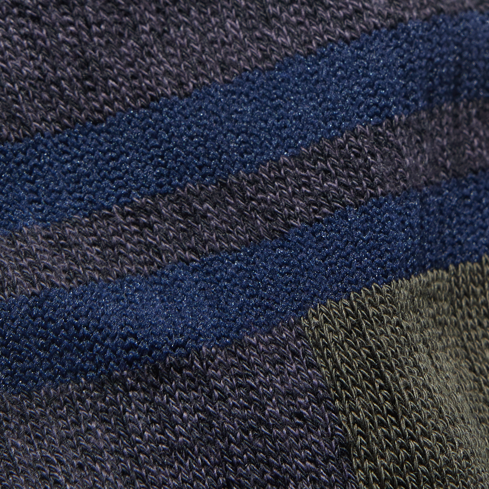 Men's Stripes Calf Socks Black Detail