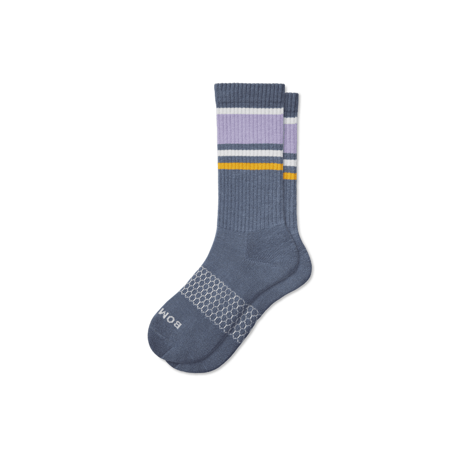 Men's Stripes Calf Socks - Modern Crew Step