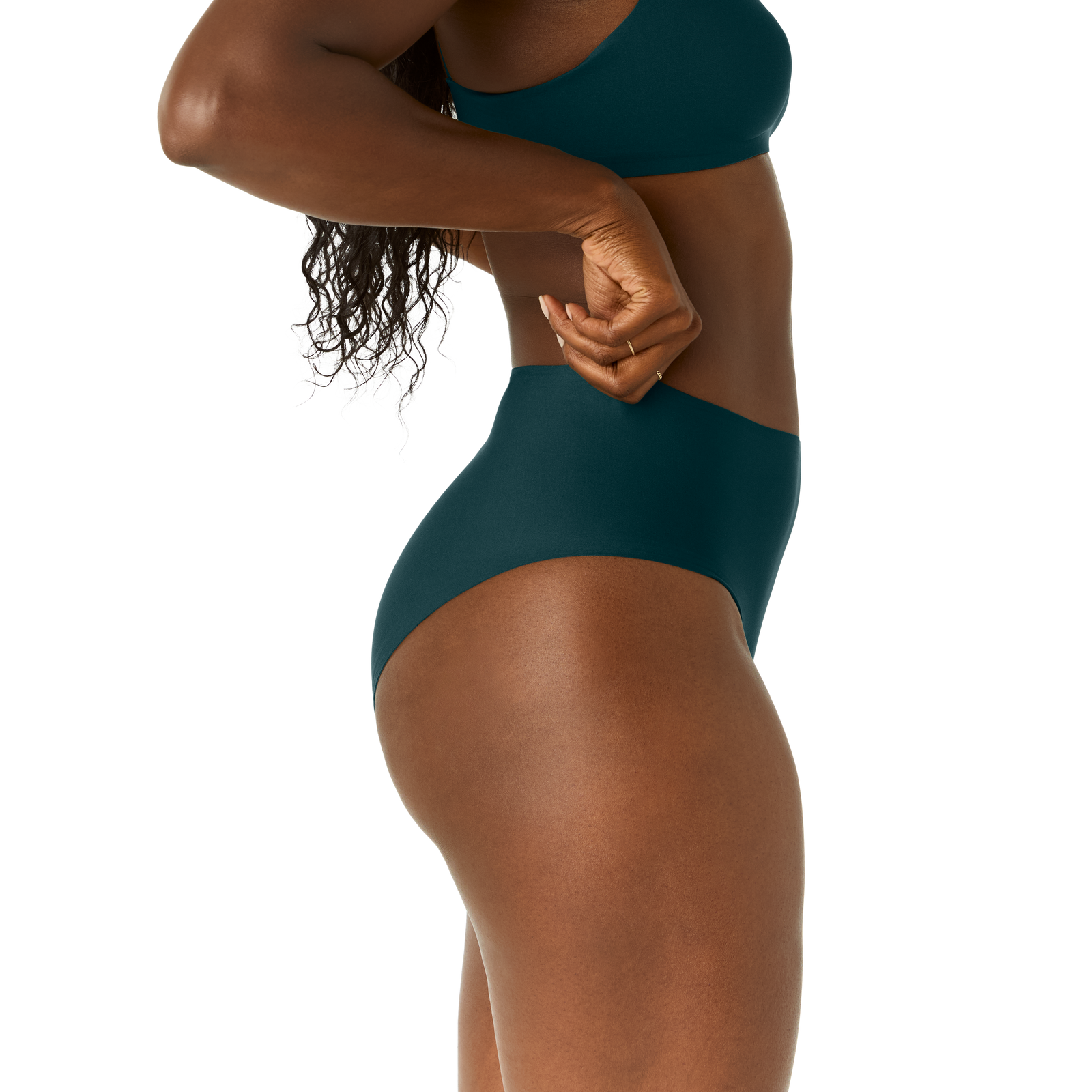 Women's No Show High Rise Brief - teal pine WO2 [7197]