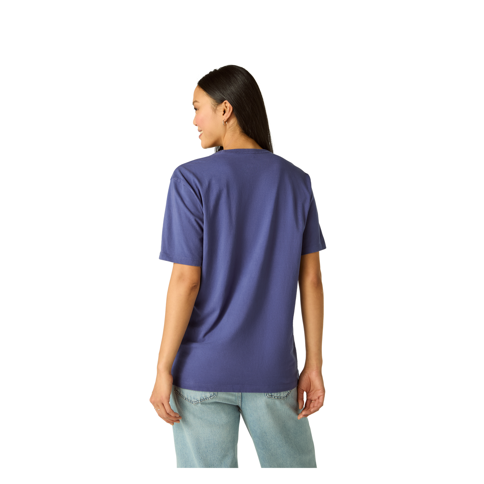 Premium Weight Pocket Crew Neck T-Shirt - Light Indigo WO2 [7248]