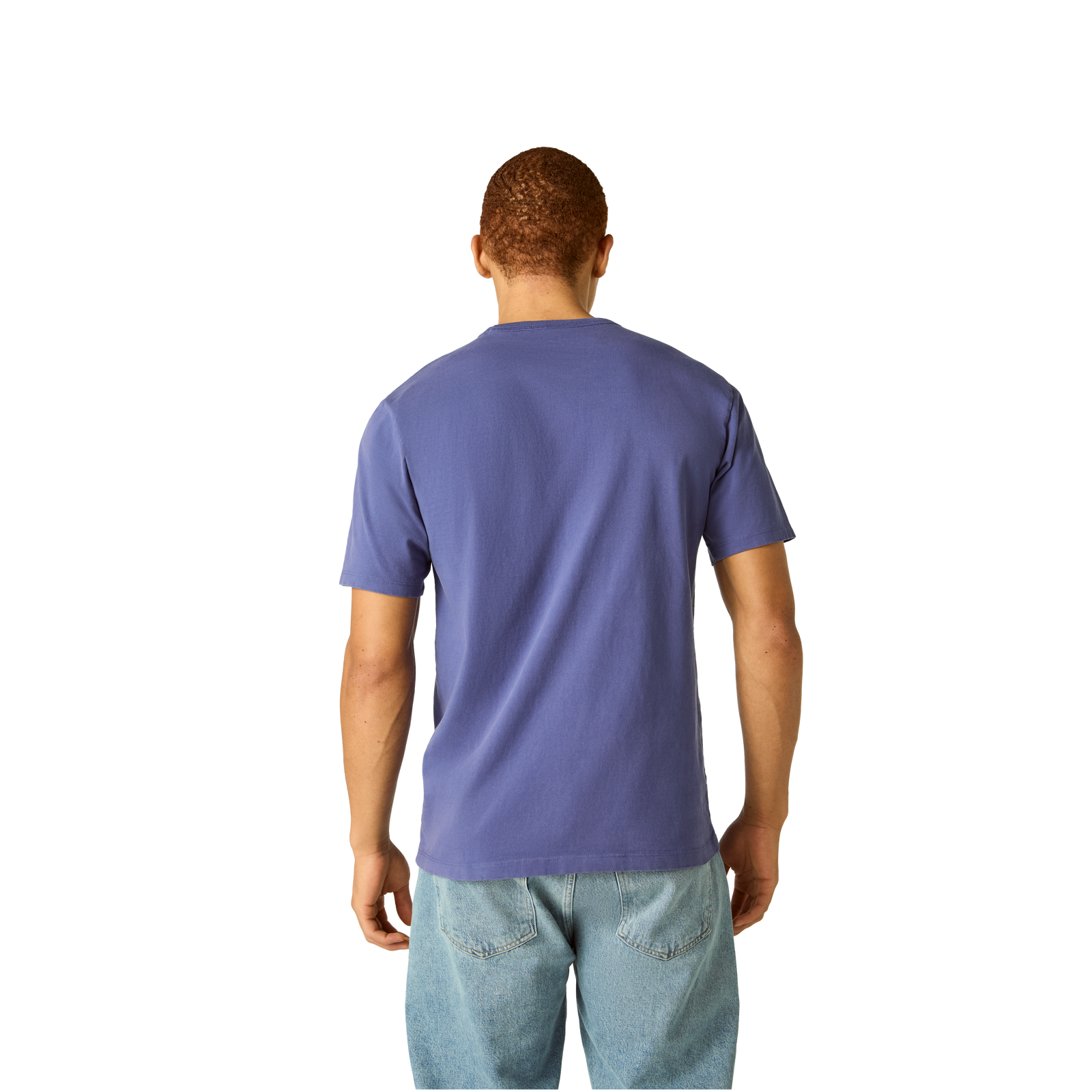 Men's Premium Weight Pocket Crew Neck T-Shirt - Light Indigo MO2 [7248]