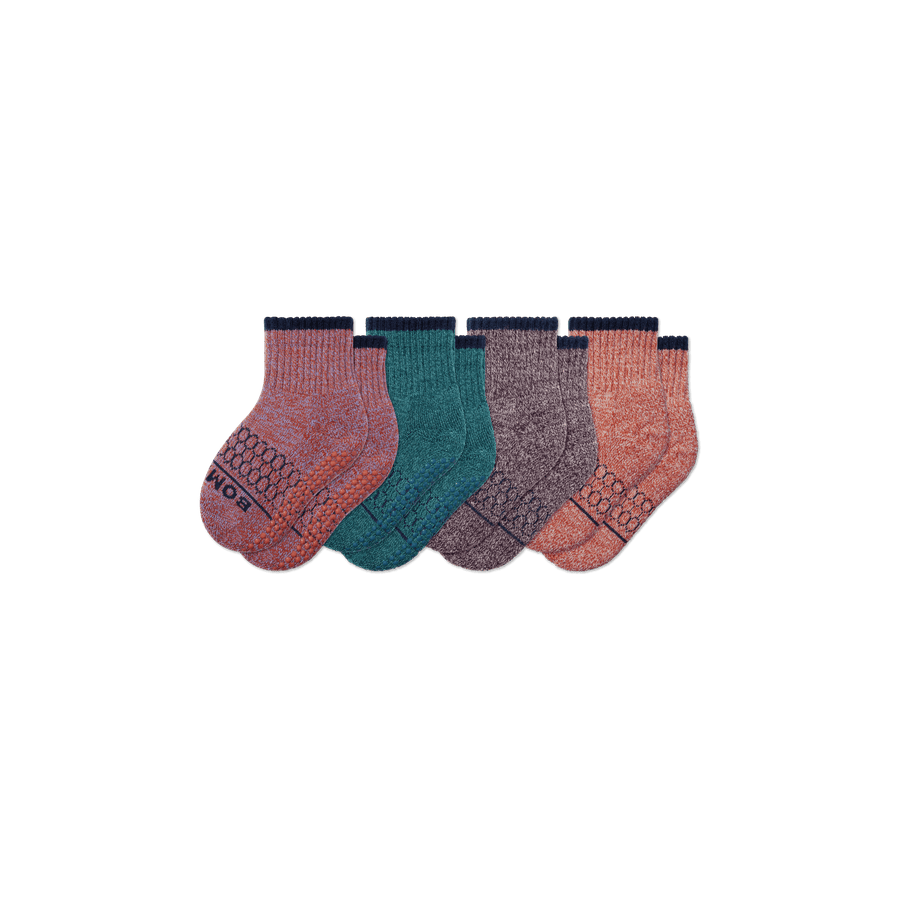 Toddler Merino Wool Blend Calf Sock 4-Pack - Smooth School Cushion
