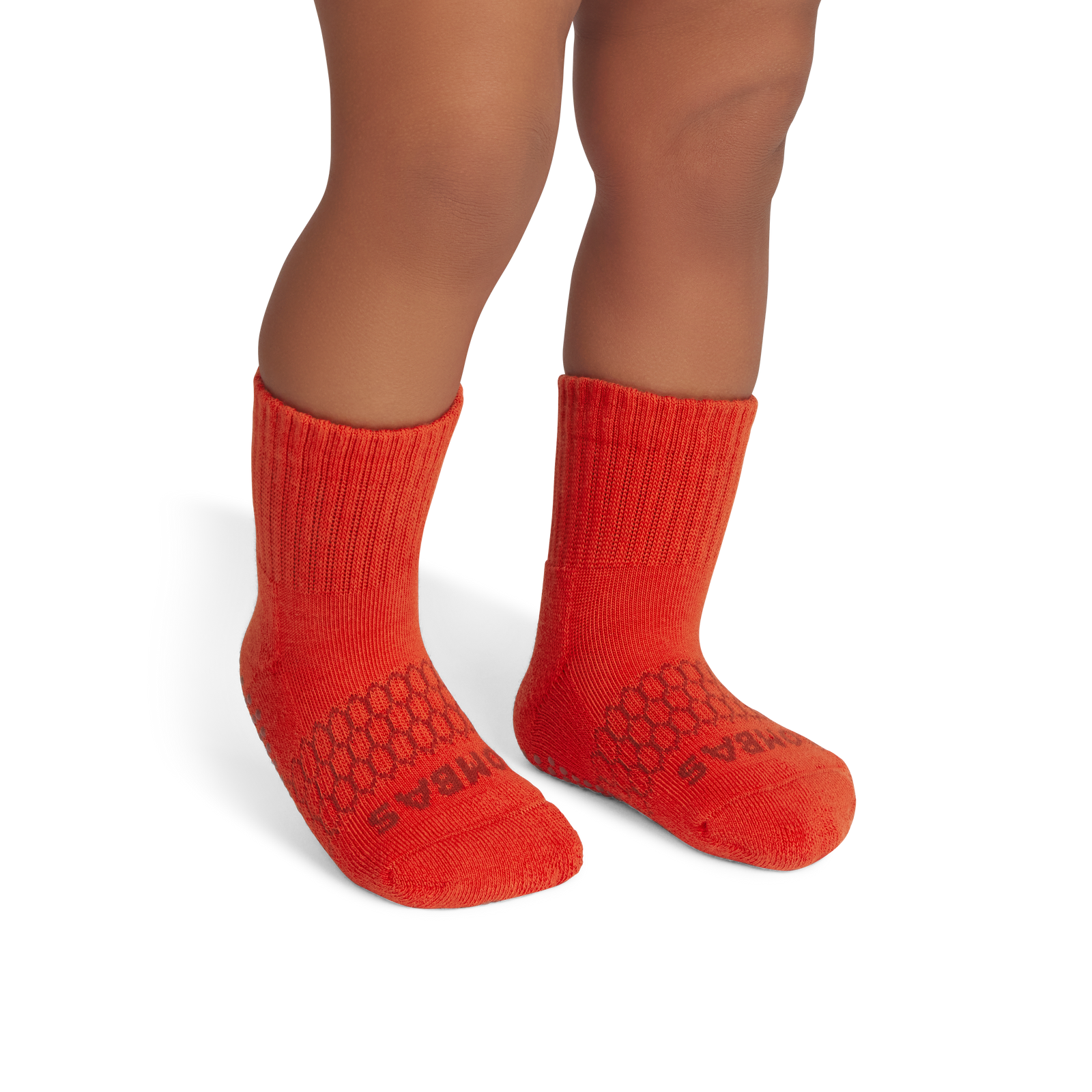 Toddler Gripper Calf Socks - burnt orange rust TO1 [7579]