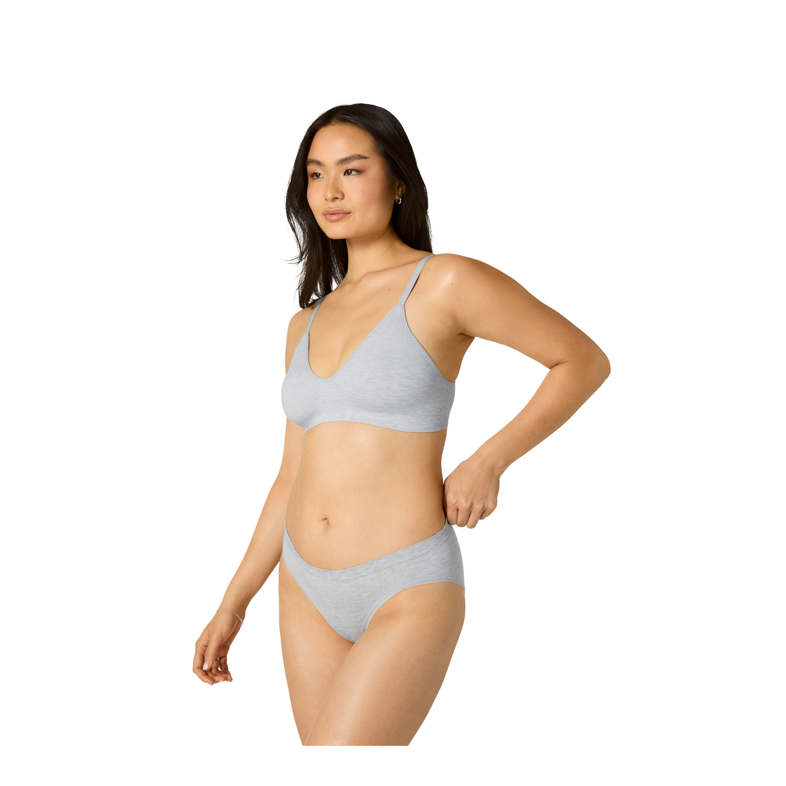 Seamless Triangle Bralette + Brief - Varsity Grey Heather WO4 [7665 + 7716]