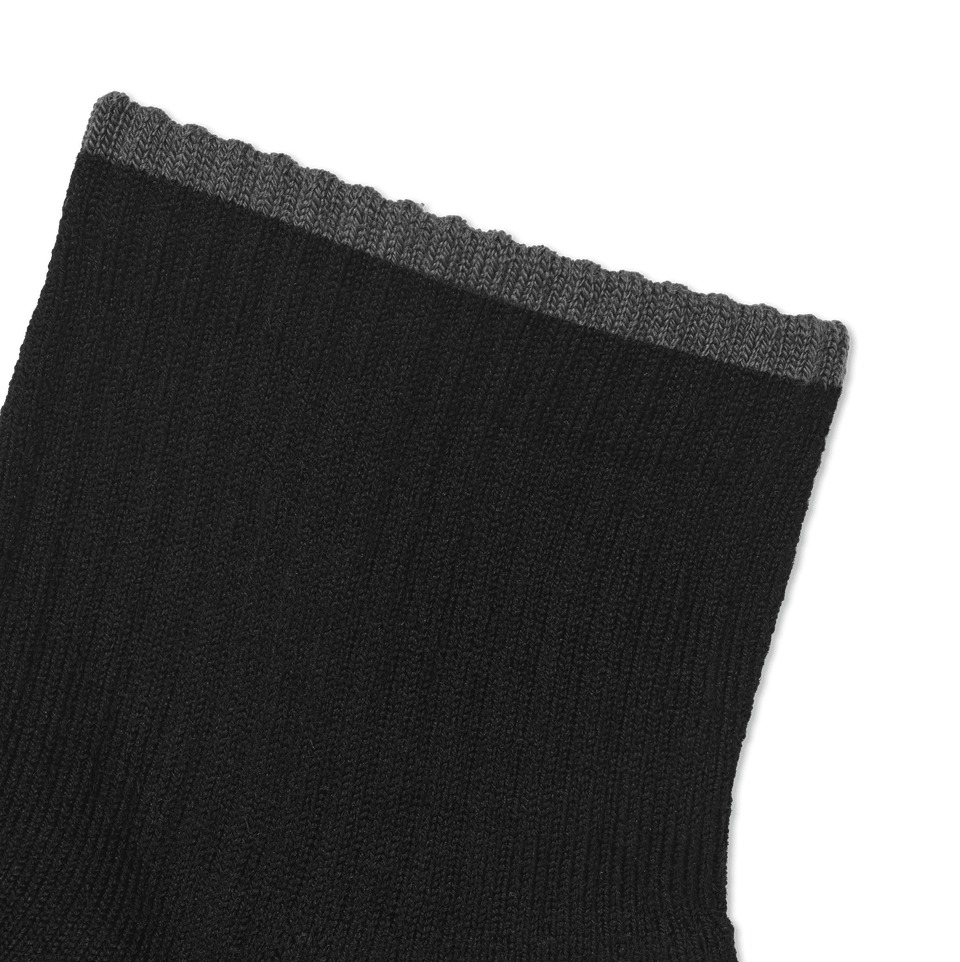 Merino Wool Blend Quarter Sock - Black Detail [7797]