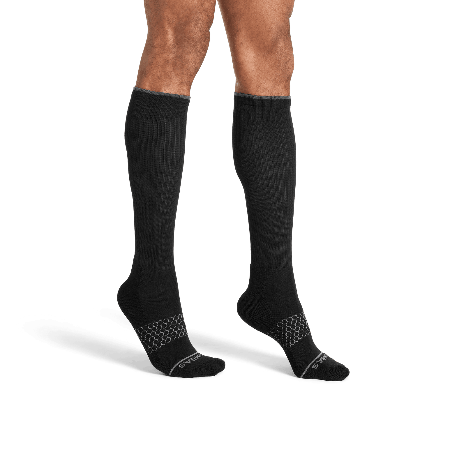 Merino Wool Blend Knee High Socks - Black MO2 [7807]