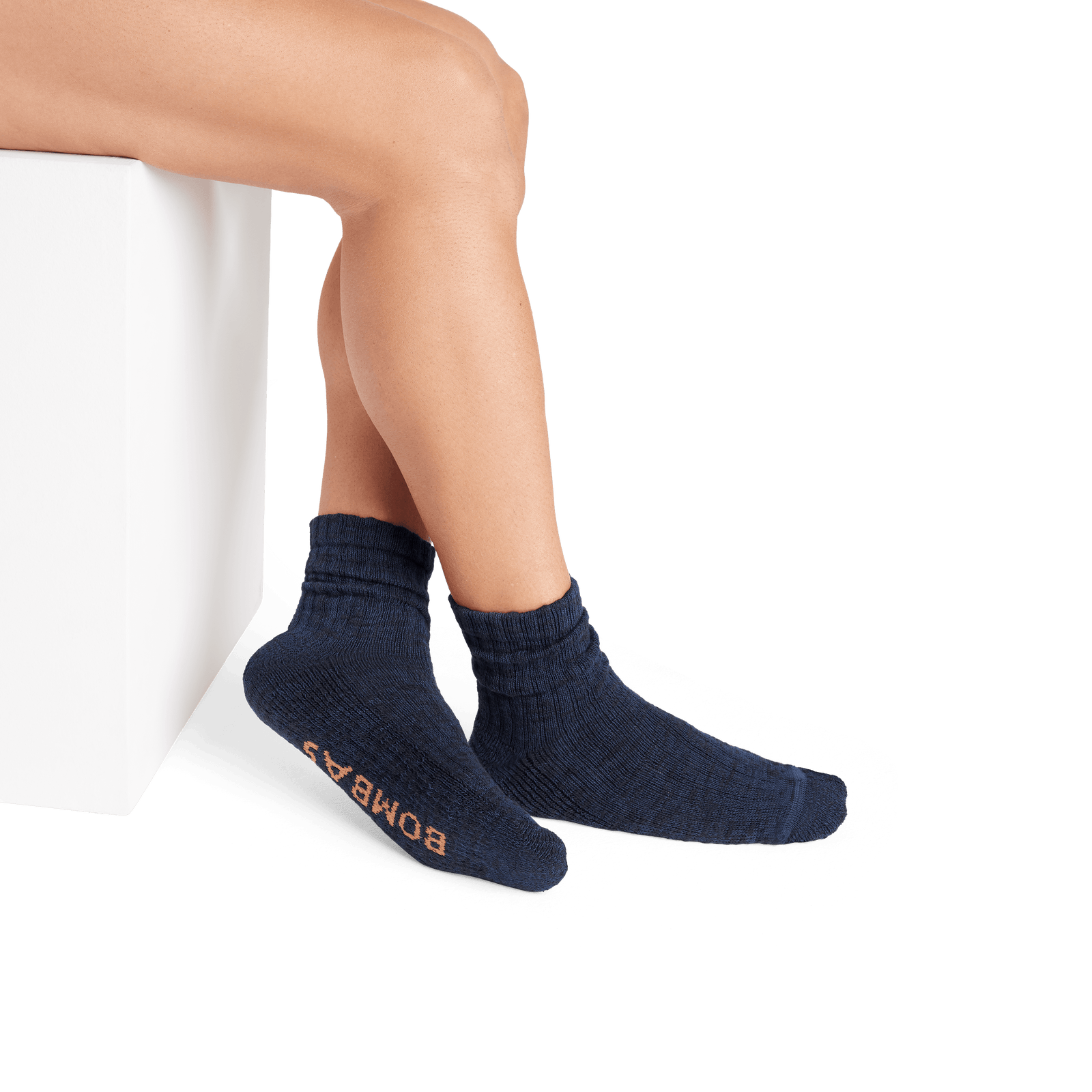 Chunky Ragg Half Calf Socks - Black Navy MO3 [7811]