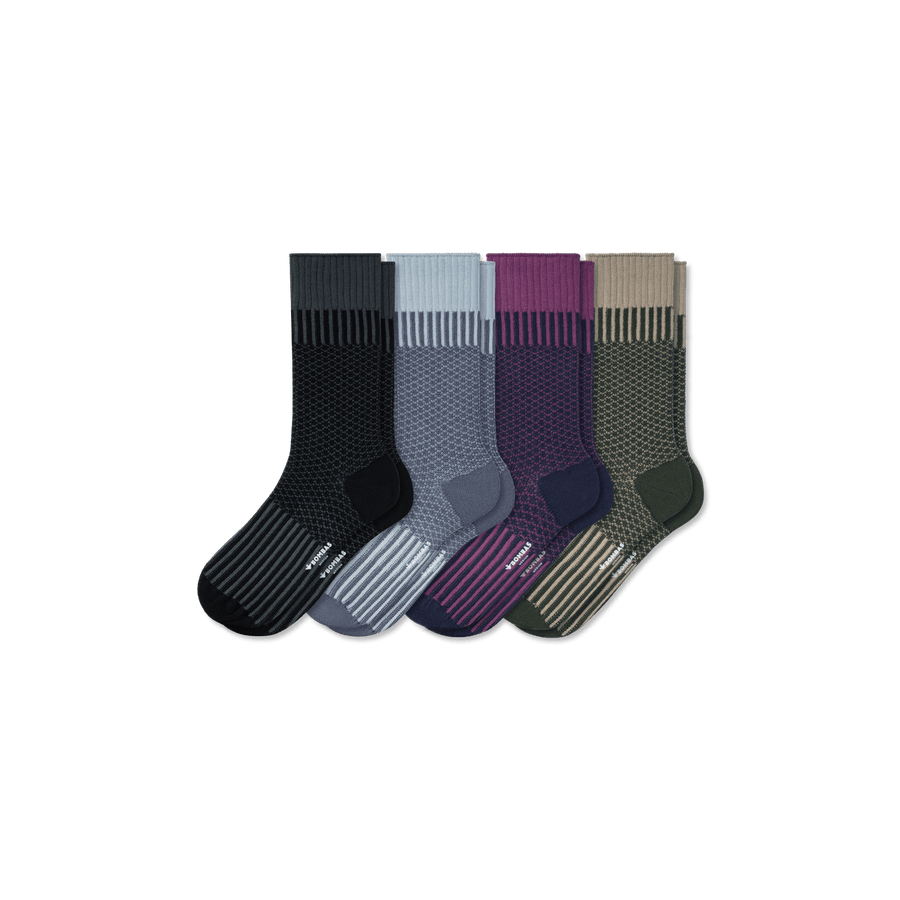 Men’s Jacquard Dress Sock 4-Pack - Trail No Show Comfort