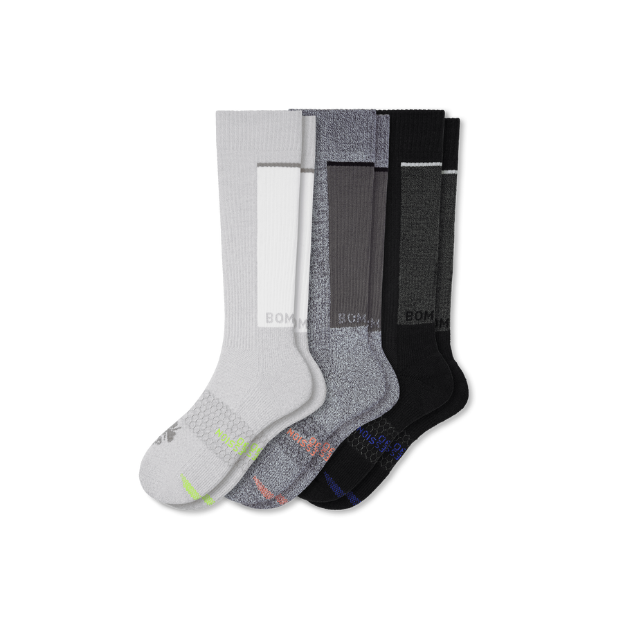 Women's Performance Compression Knee High Sock 3-Pack (20-30mmHg) - Sport Workout Control